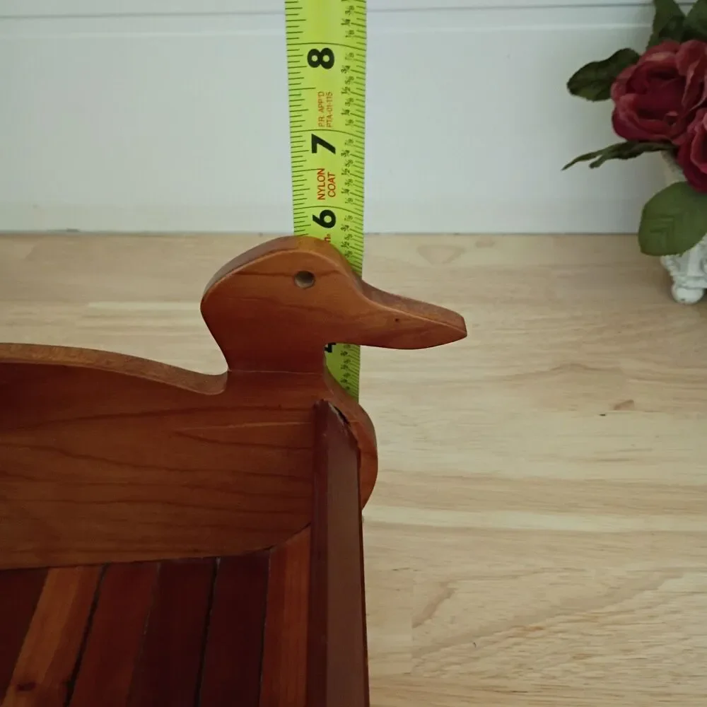 Vintage Wooden Duck Napkin Holder Versatile Farmhouse Country Decor